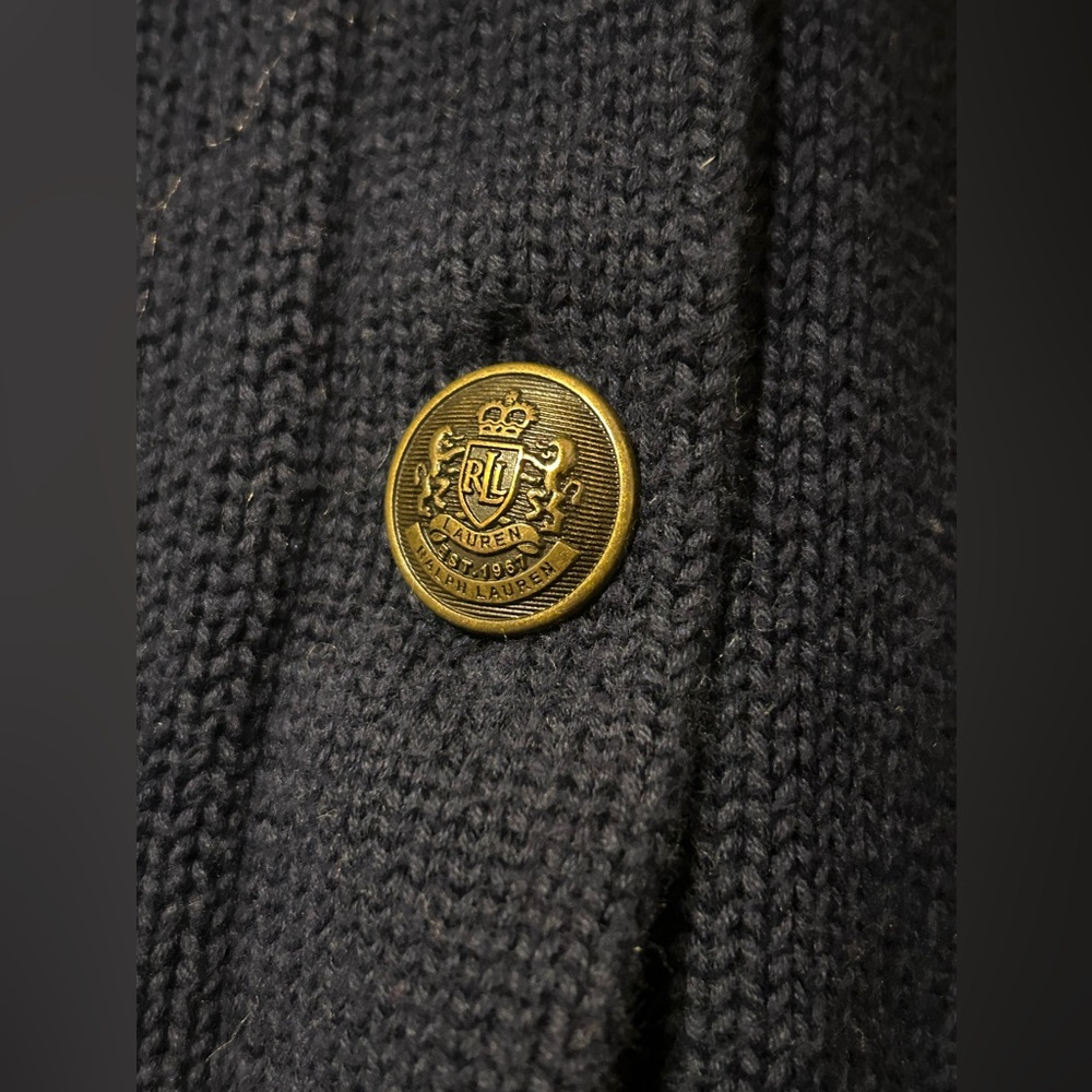 Lauren Ralph Lauren Knitted Cowl Neck Embroidered Cardigan - Picture 4 of 5